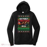 Funny Family My 1st First Christmas As A Grandma Ugly Xmas Meaningful Gift Women's Hoodie thumb 0