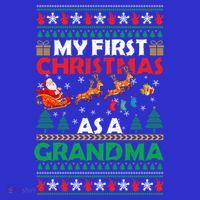 Funny Family My 1st First Christmas As A Grandma Ugly Xmas Meaningful Gift Mousepad thumb 1