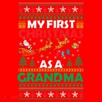 Funny Family My 1st First Christmas As A Grandma Ugly Xmas Meaningful Gift Santa Hat thumb 1
