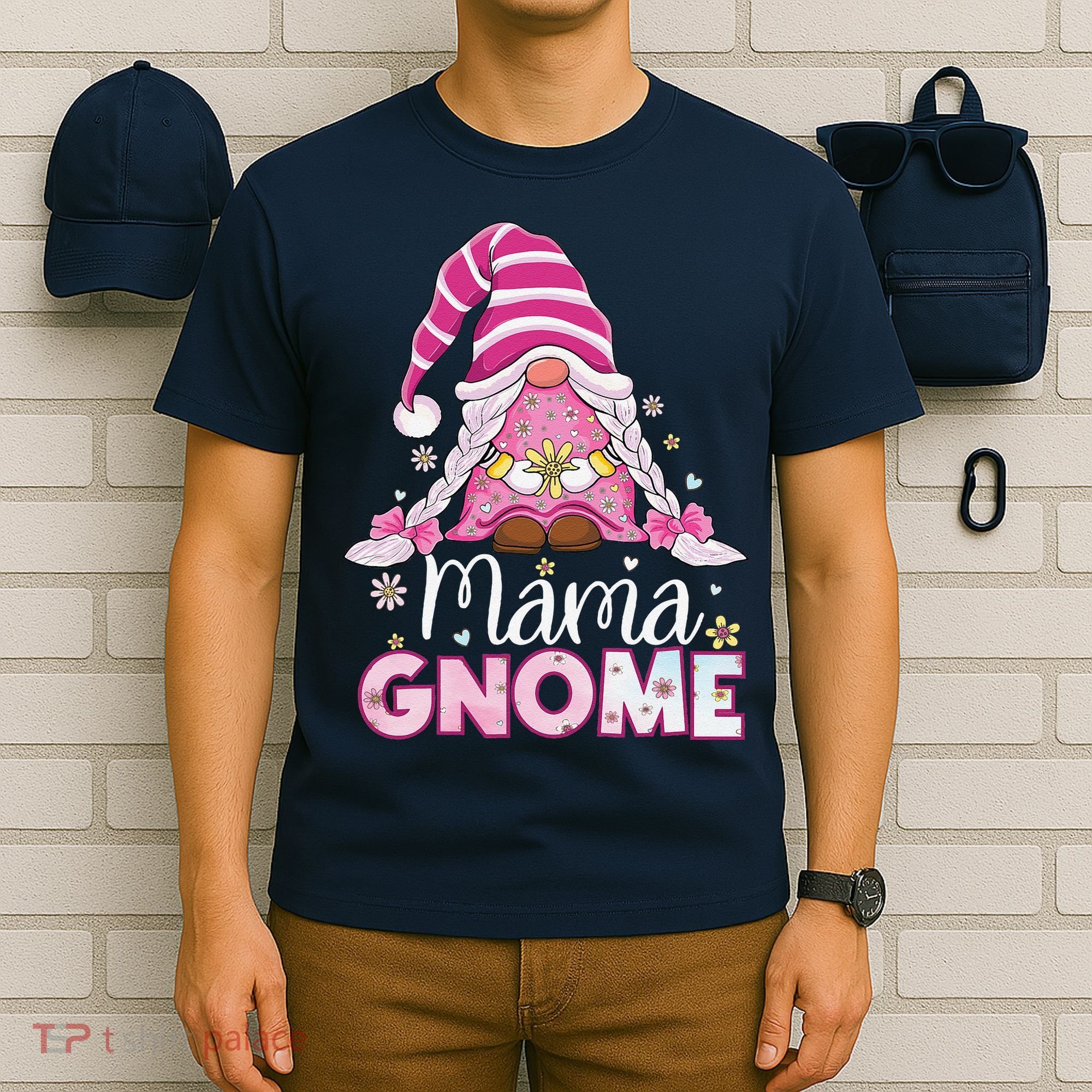 Flower For Mom Gnomies Cute Gnome Mom Happy MotherS Day T-Shirt