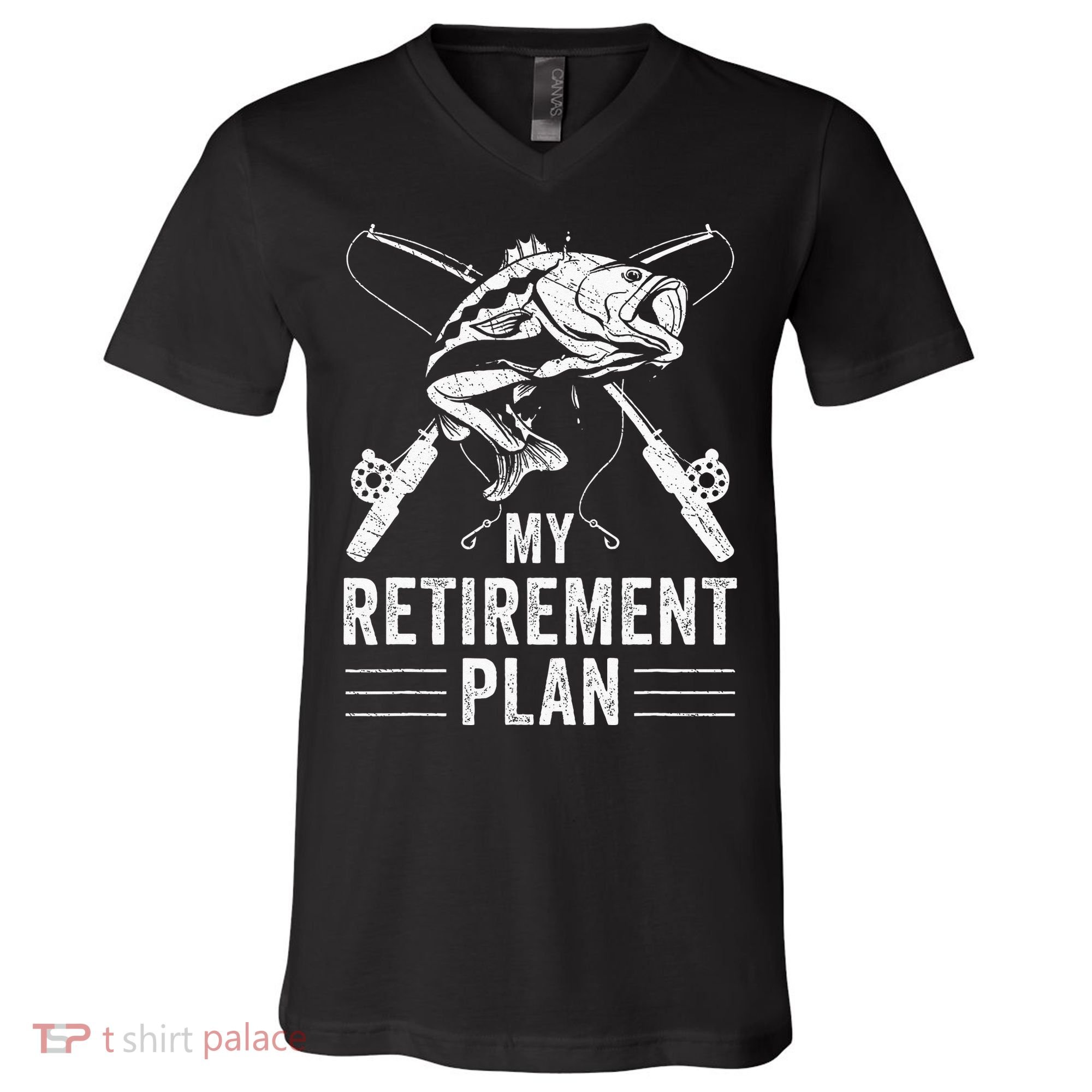 Funny Fishing My Retirement Plan Fishing V-Neck T-Shirt
