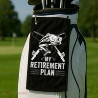 Funny Fishing My Retirement Plan Fishing Golf Towel thumb 2