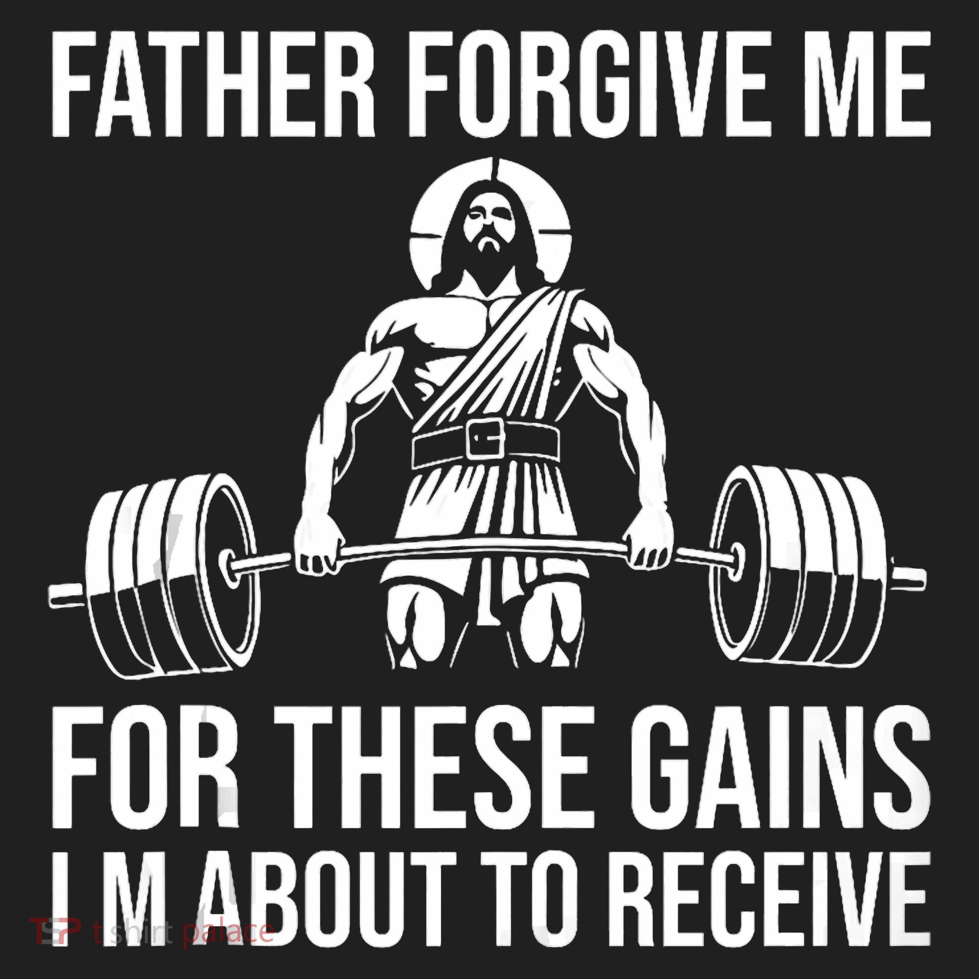 Father Forgive Me For These Gains Funny Gym Motivation Beanie