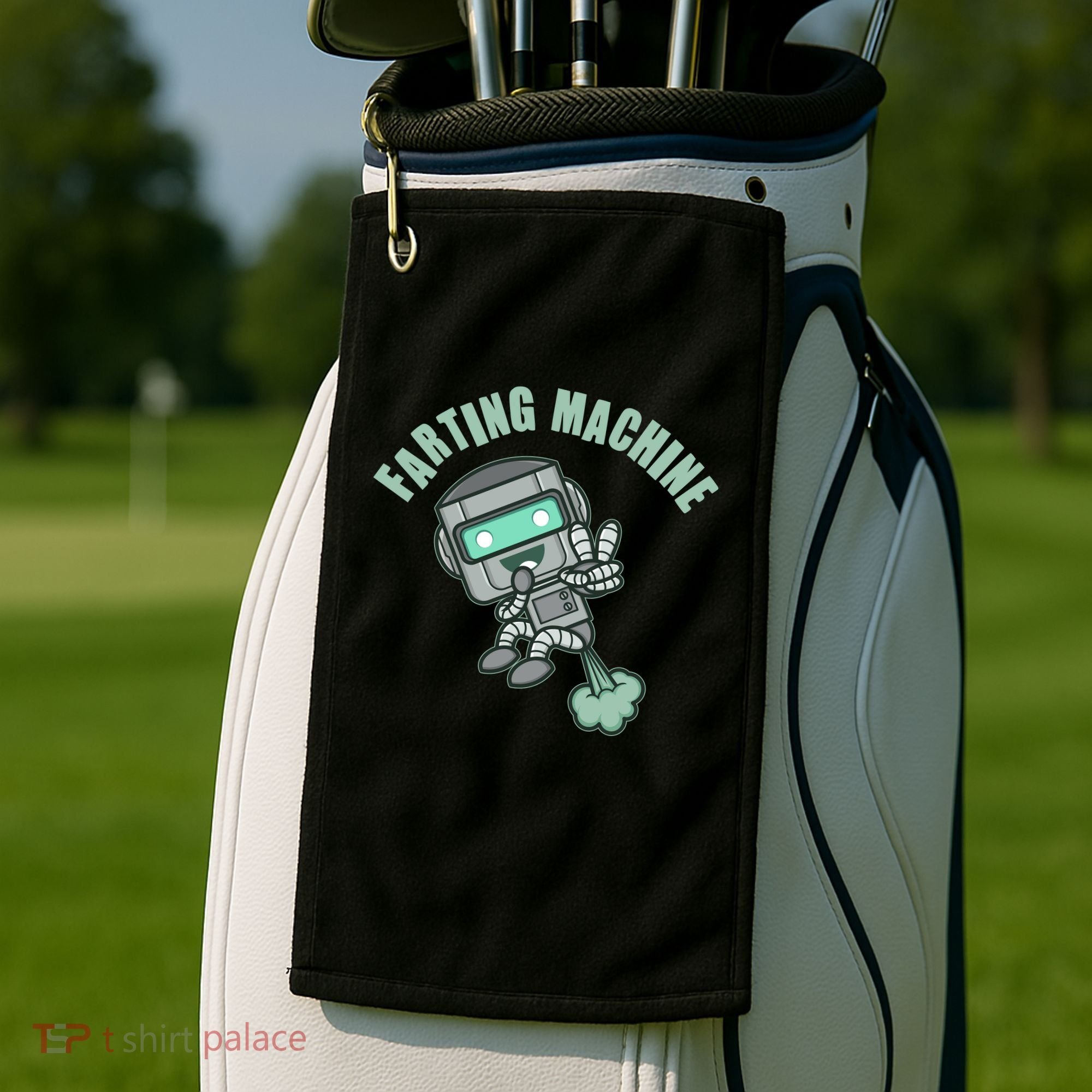 Funny Farting Machine Robot Golf Towel