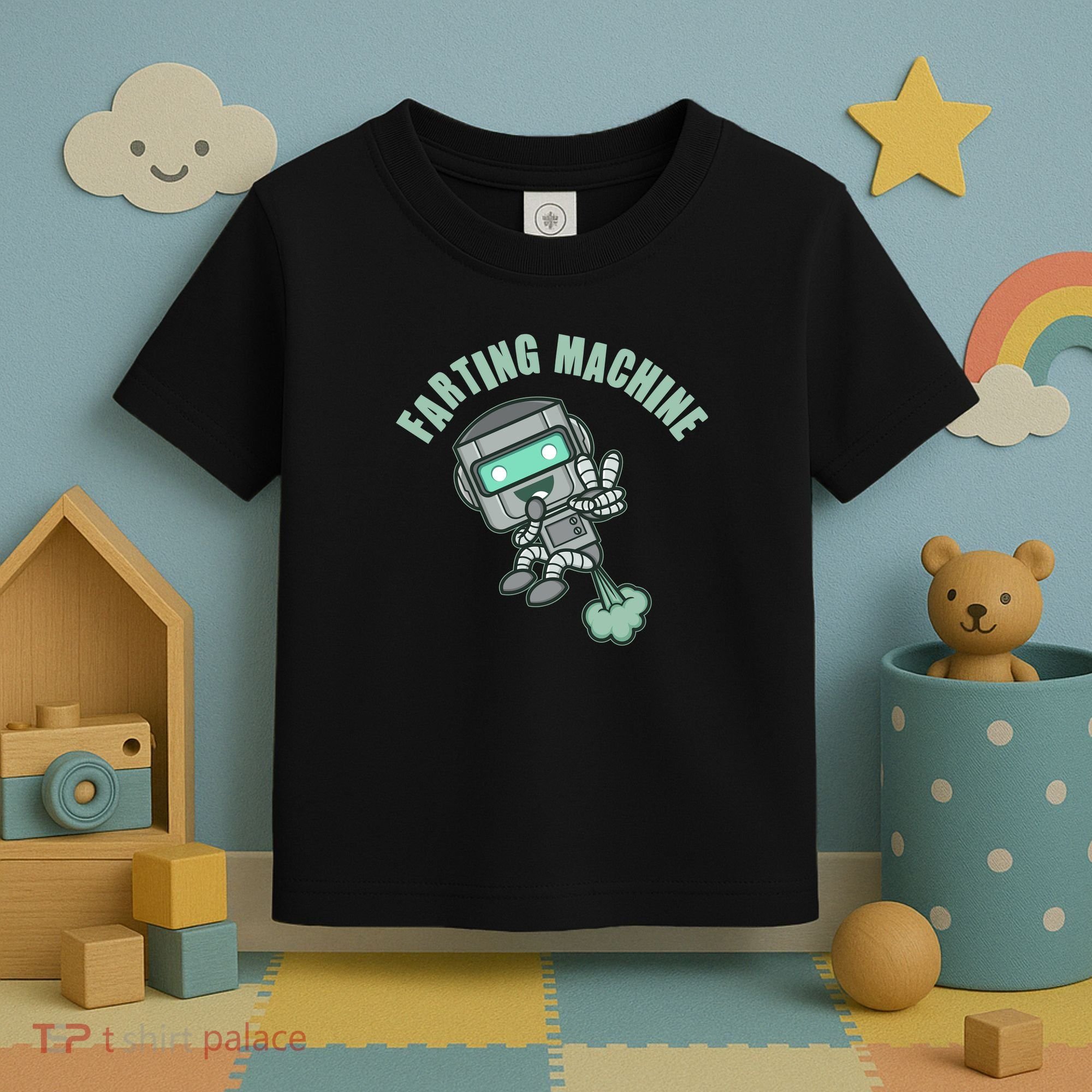 Funny Farting Machine Robot Toddler T-Shirt