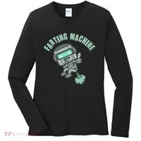 Funny Farting Machine Robot Women's Long Sleeve Shirt thumb 0