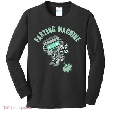 Funny Farting Machine Robot Kids Long Sleeve Shirt