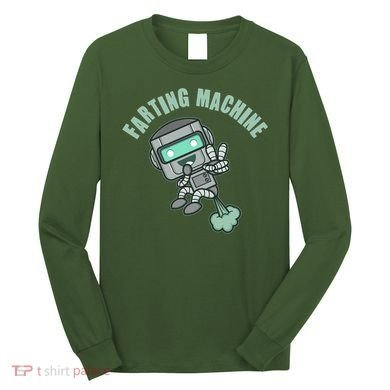 Funny Farting Machine Robot Long Sleeve Shirt