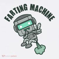 Funny Farting Machine Robot Garment-Dyed Sweatshirt thumb 2