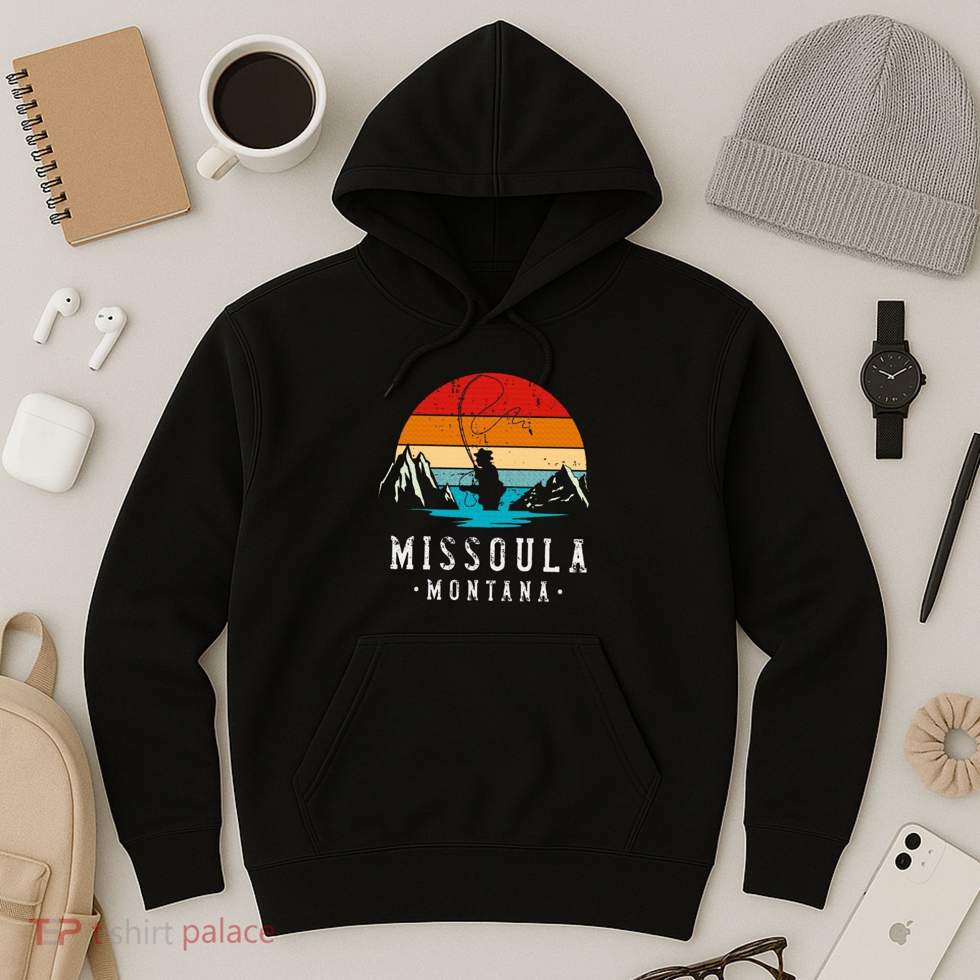 Fly Fishing Missoula Montana Hoodie