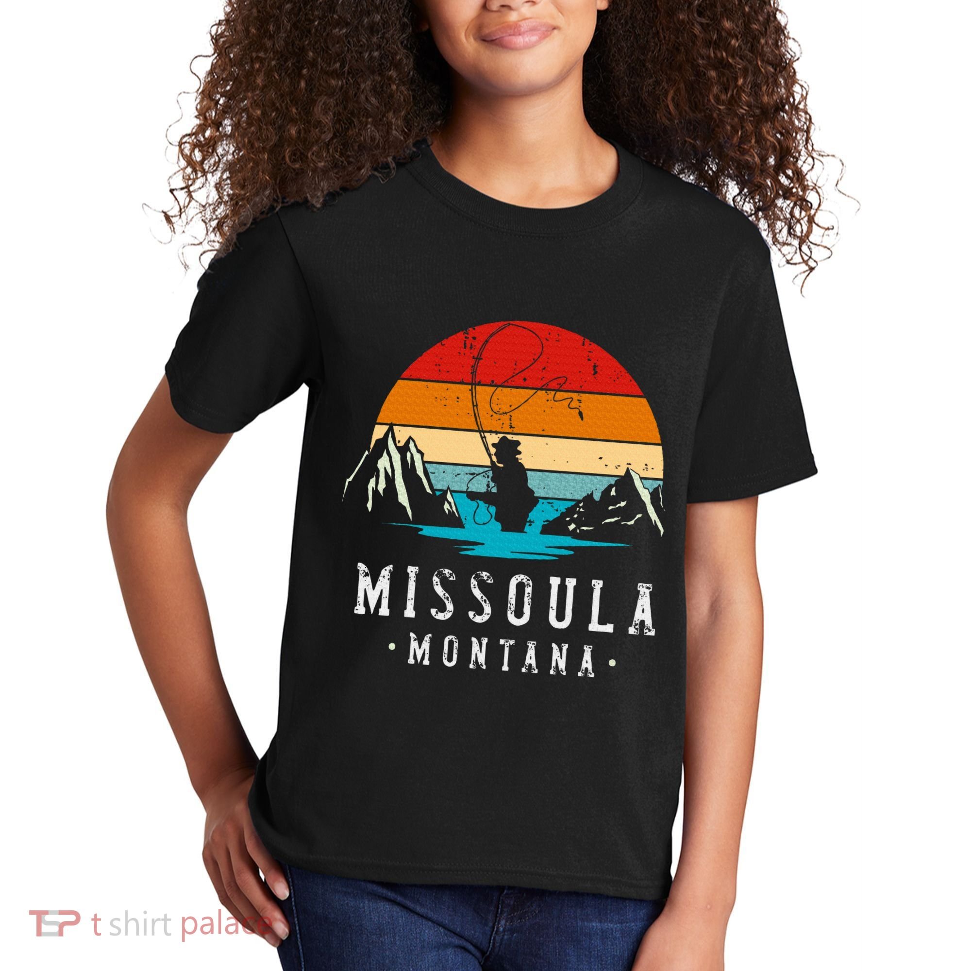 Fly Fishing Missoula Montana Kids T-Shirt
