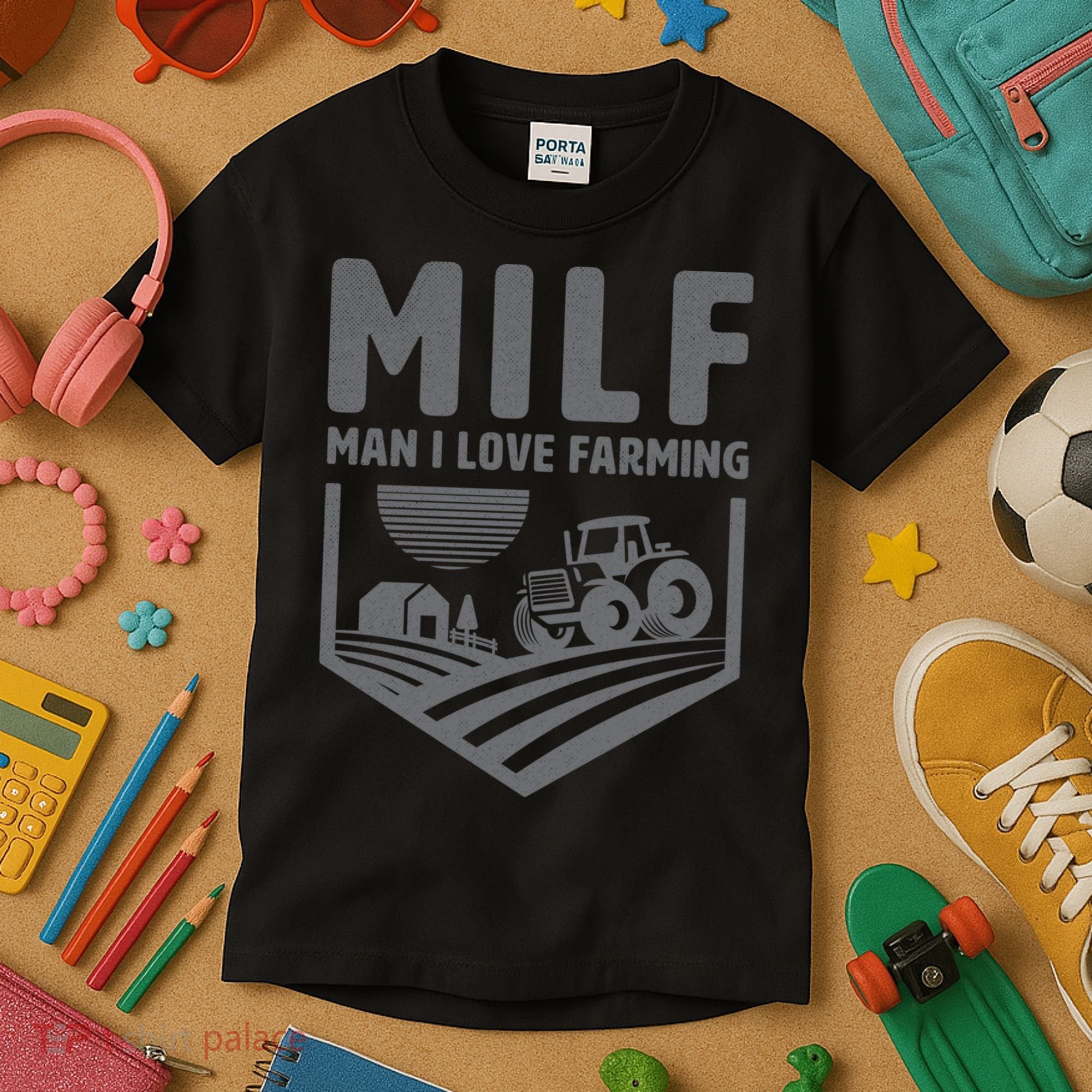 Funny Farmer Milf Man I Love Farming Gift Kids T-Shirt