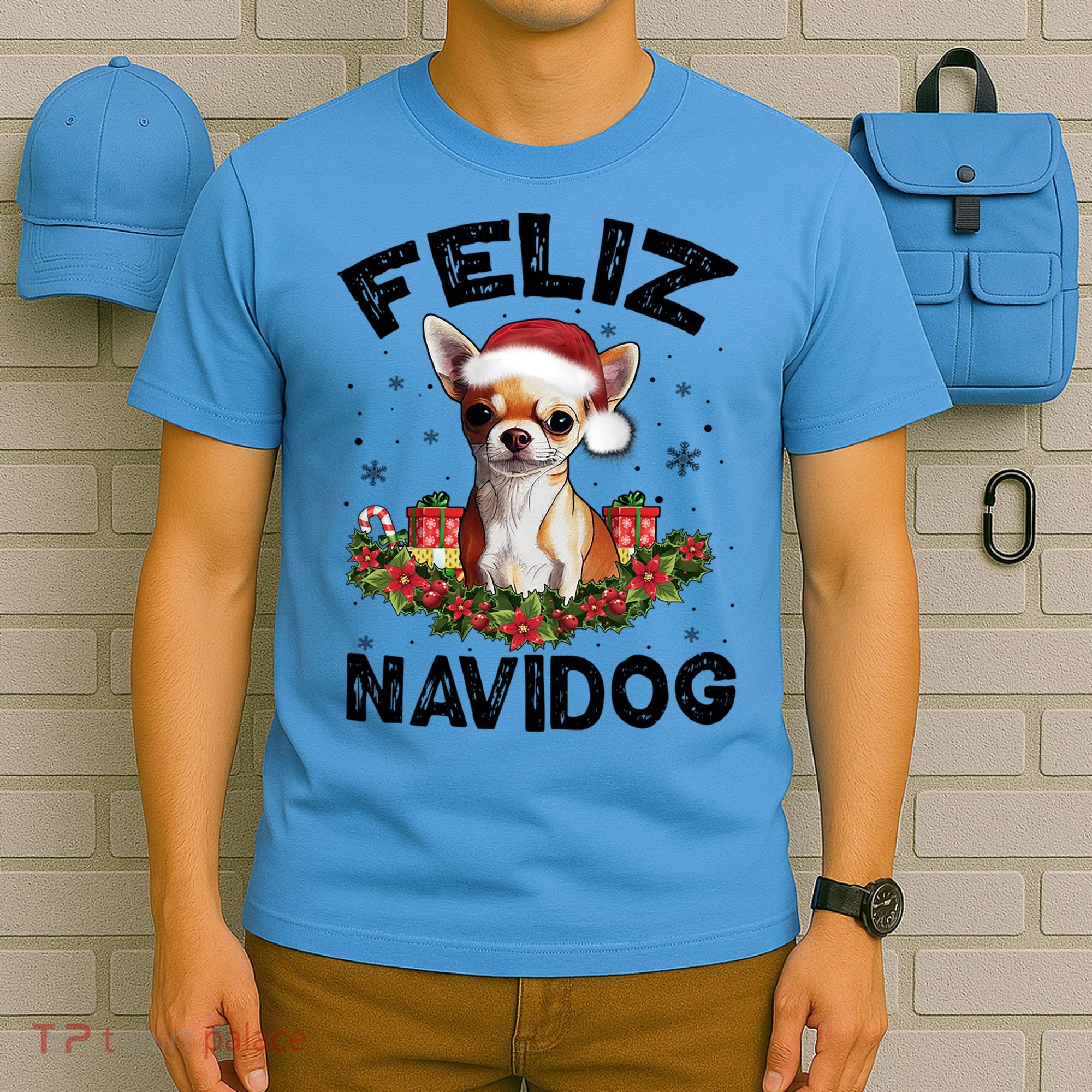 Funny Feliz Navidog Chihuahua Dog Lover Gift Christmas Cute Gift T-Shirt