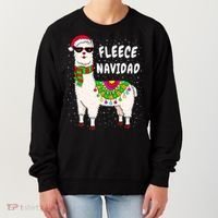 Fleece Feliz Navidad Llama Christmas Cute Xmas Gift Women's Sweatshirt thumb 0