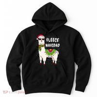 Fleece Feliz Navidad Llama Christmas Cute Xmas Gift Hoodie thumb 0
