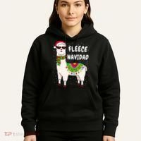 Fleece Feliz Navidad Llama Christmas Cute Xmas Gift Hoodie thumb 5