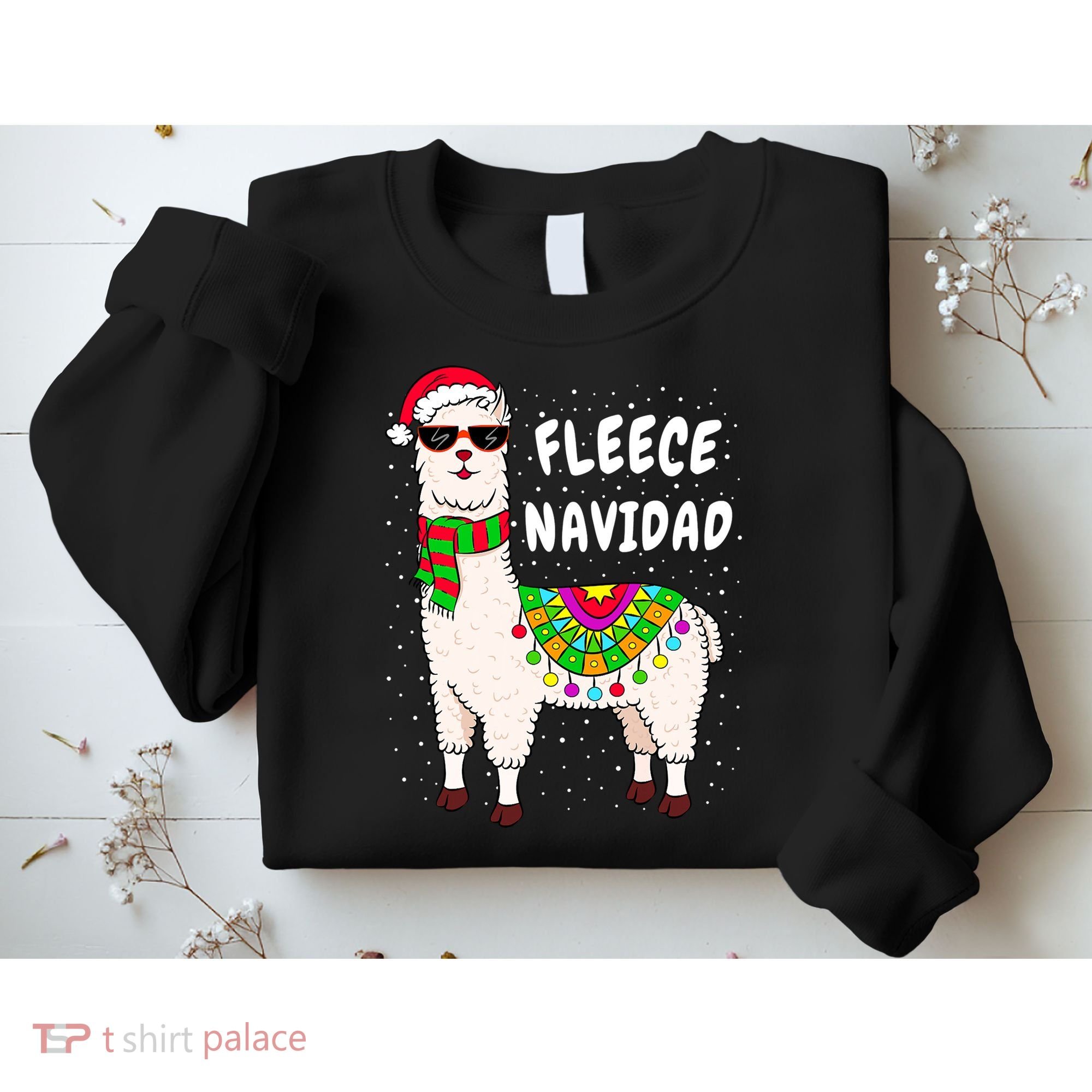 Fleece Feliz Navidad Llama Christmas Cute Xmas Gift Sweatshirt