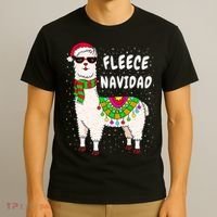 Fleece Feliz Navidad Llama Christmas Cute Xmas Gift T-Shirt thumb 3