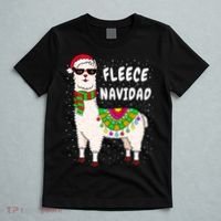 Fleece Feliz Navidad Llama Christmas Cute Xmas Gift T-Shirt thumb 5