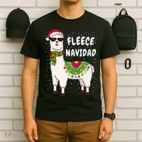 Fleece Feliz Navidad Llama Christmas Cute Xmas Gift T-Shirt thumb 6