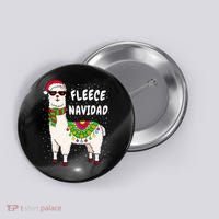 Fleece Feliz Navidad Llama Christmas Cute Xmas Gift Button thumb 0