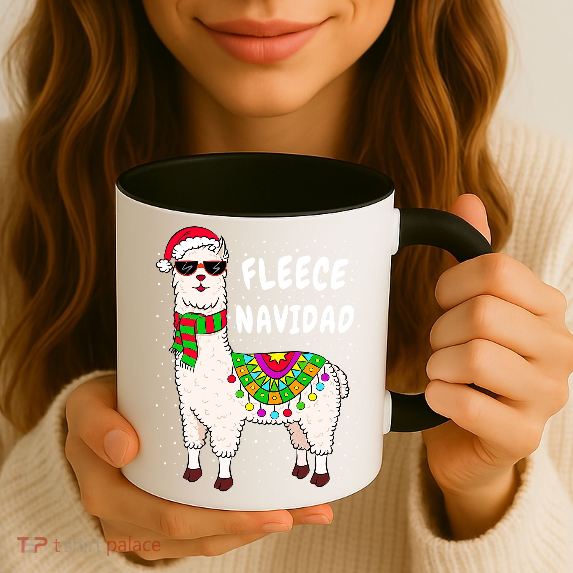 Fleece Feliz Navidad Llama Christmas Cute Xmas Gift Coffee Mug