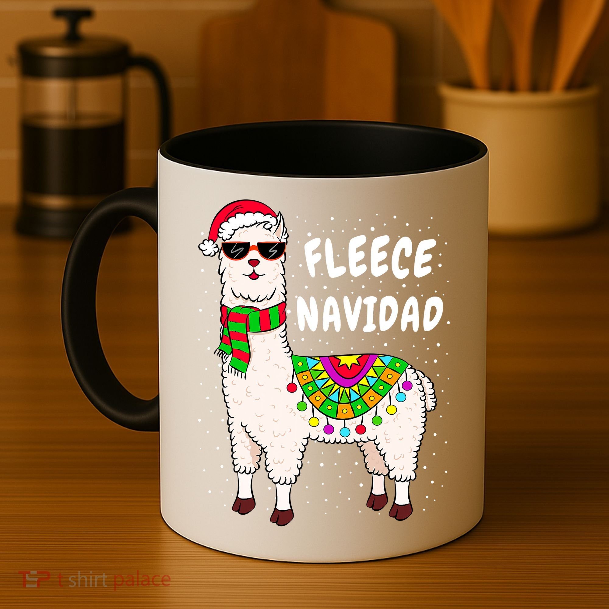 Fleece Feliz Navidad Llama Christmas Cute Xmas Gift Coffee Mug
