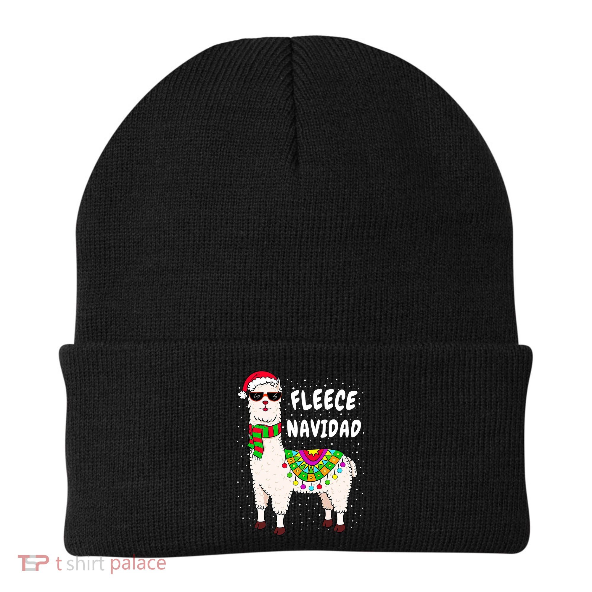 Fleece Feliz Navidad Llama Christmas Cute Xmas Gift Beanie
