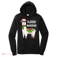 Fleece Feliz Navidad Llama Christmas Cute Xmas Gift Women's Hoodie thumb 0