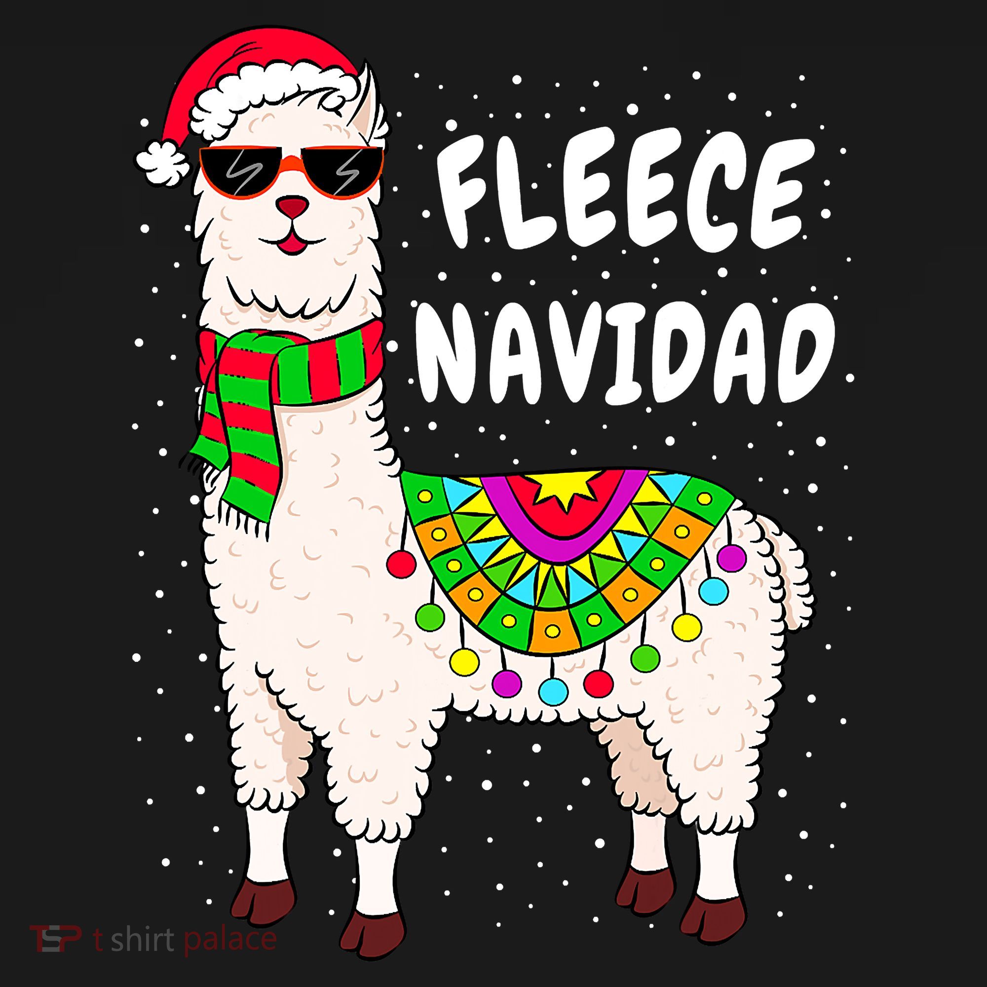 Fleece Feliz Navidad Llama Christmas Cute Xmas Gift Women's Hoodie