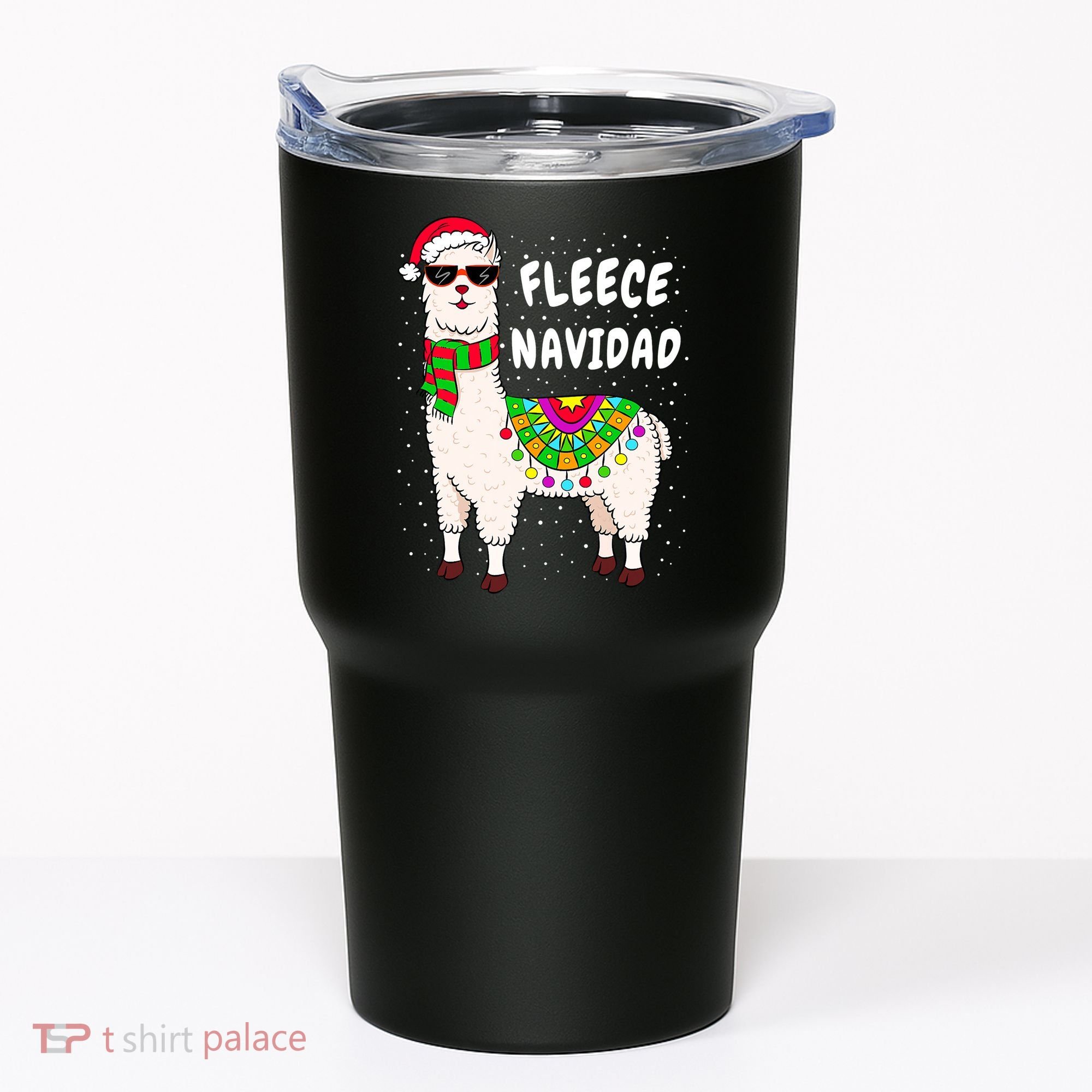 Fleece Feliz Navidad Llama Christmas Cute Xmas Gift Tumbler