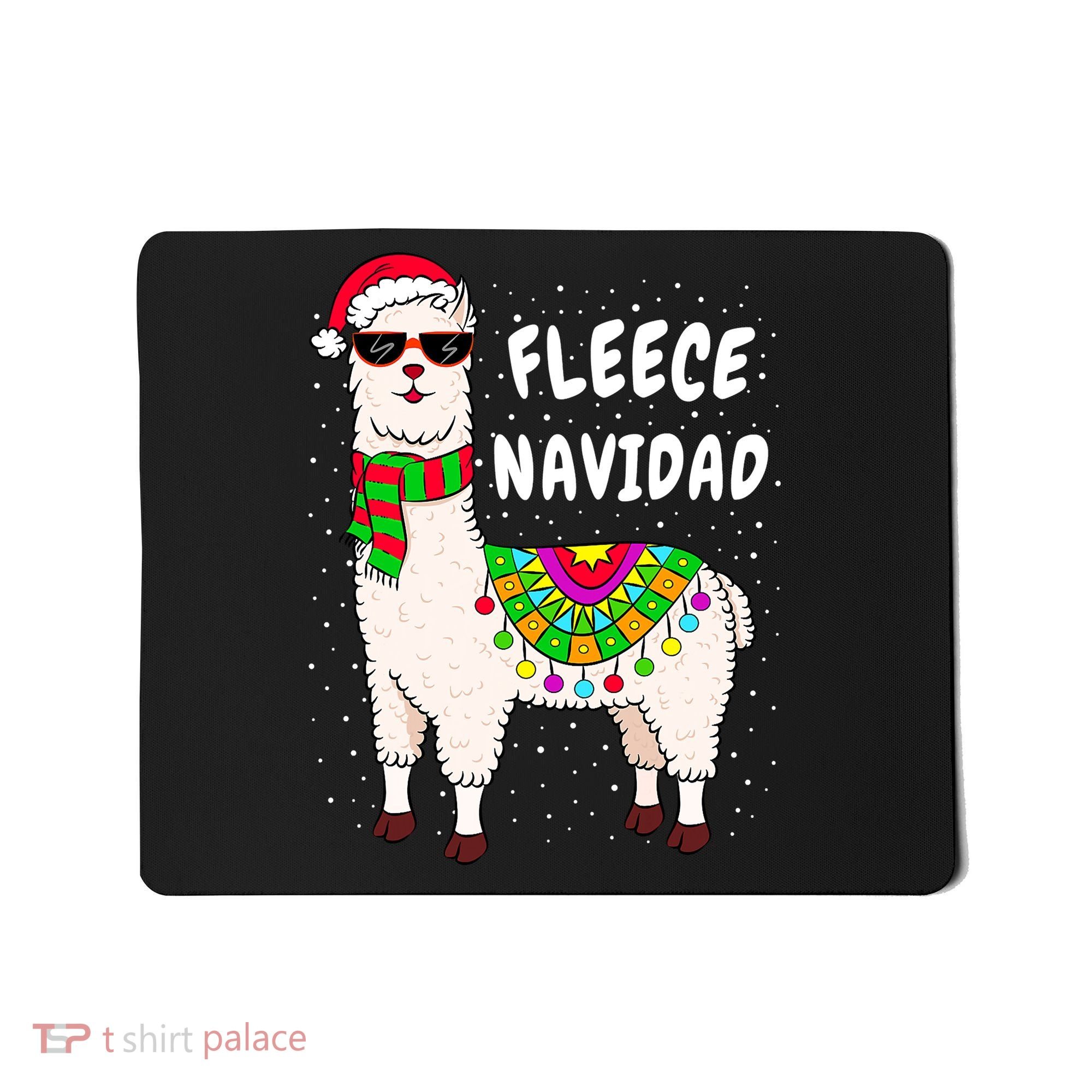 Fleece Feliz Navidad Llama Christmas Cute Xmas Gift Mousepad