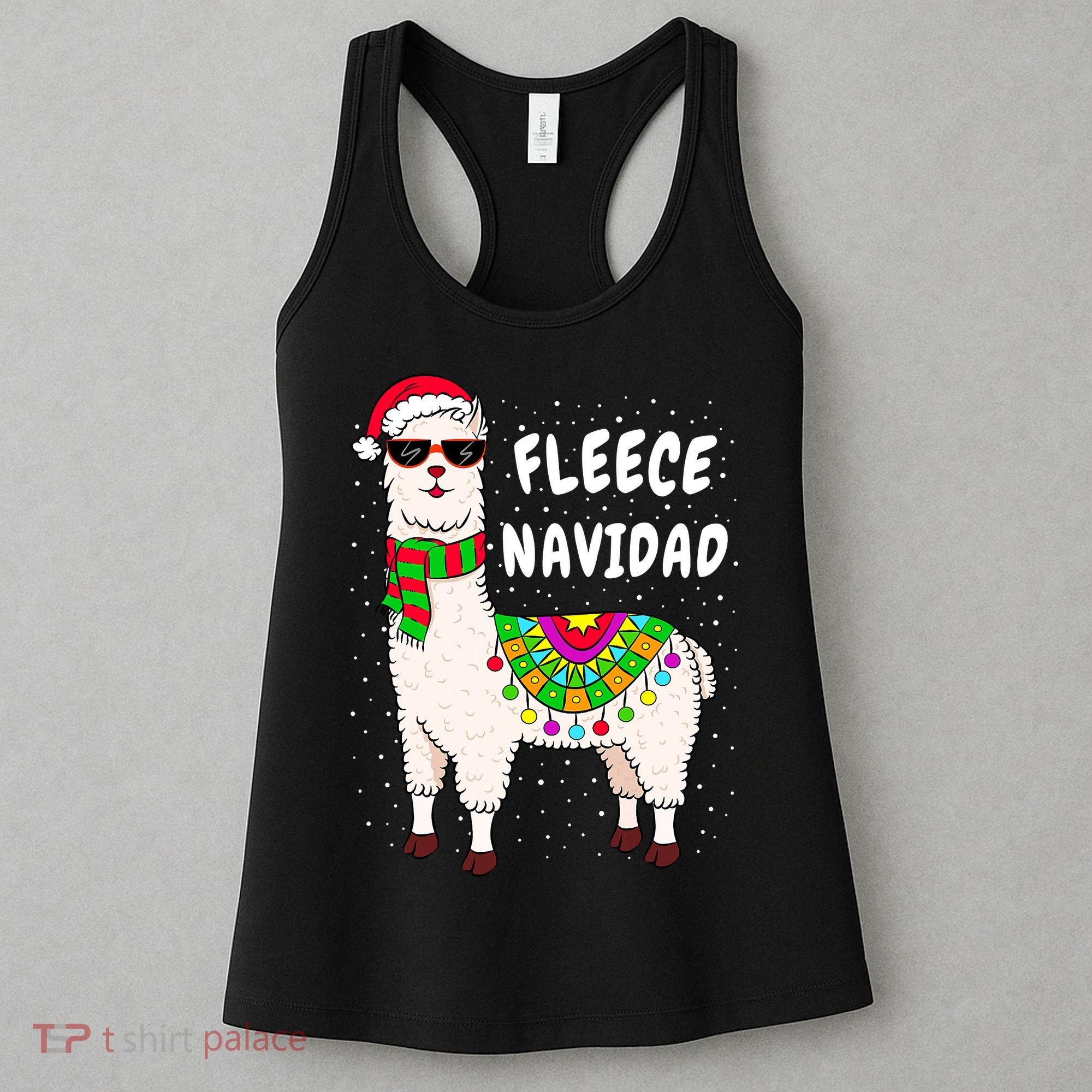 Fleece Feliz Navidad Llama Christmas Cute Xmas Gift Women's Tank Top