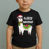 Fleece Feliz Navidad Llama Christmas Cute Xmas Gift Toddler T-Shirt thumb 2