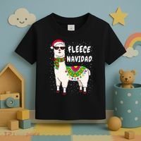 Fleece Feliz Navidad Llama Christmas Cute Xmas Gift Toddler T-Shirt thumb 3