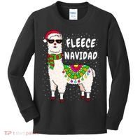 Fleece Feliz Navidad Llama Christmas Cute Xmas Gift Kids Long Sleeve Shirt thumb 0