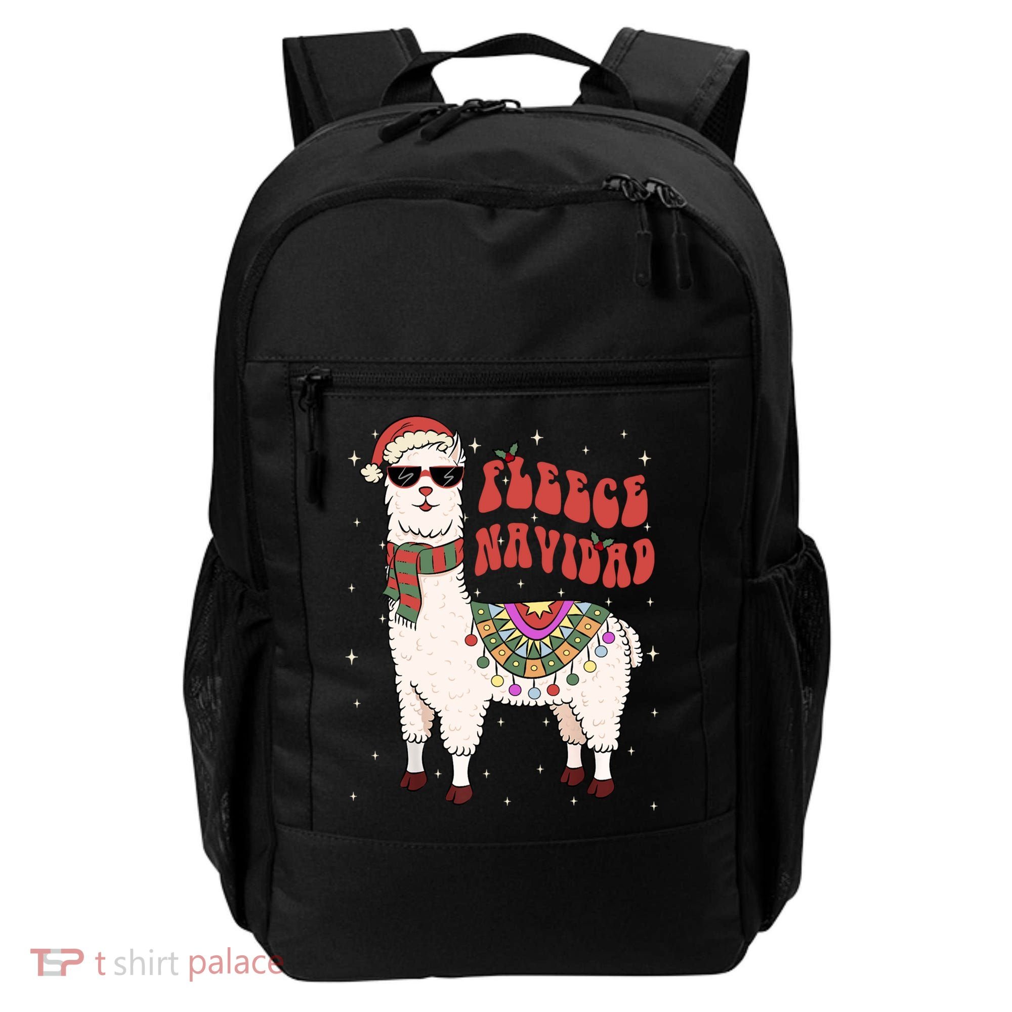 Fleece Feliz Navidad Llama Christmas Cute Xmas Gift Cool Gift Backpack