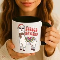 Fleece Feliz Navidad Llama Christmas Cute Xmas Gift Cool Gift Coffee Mug thumb 3