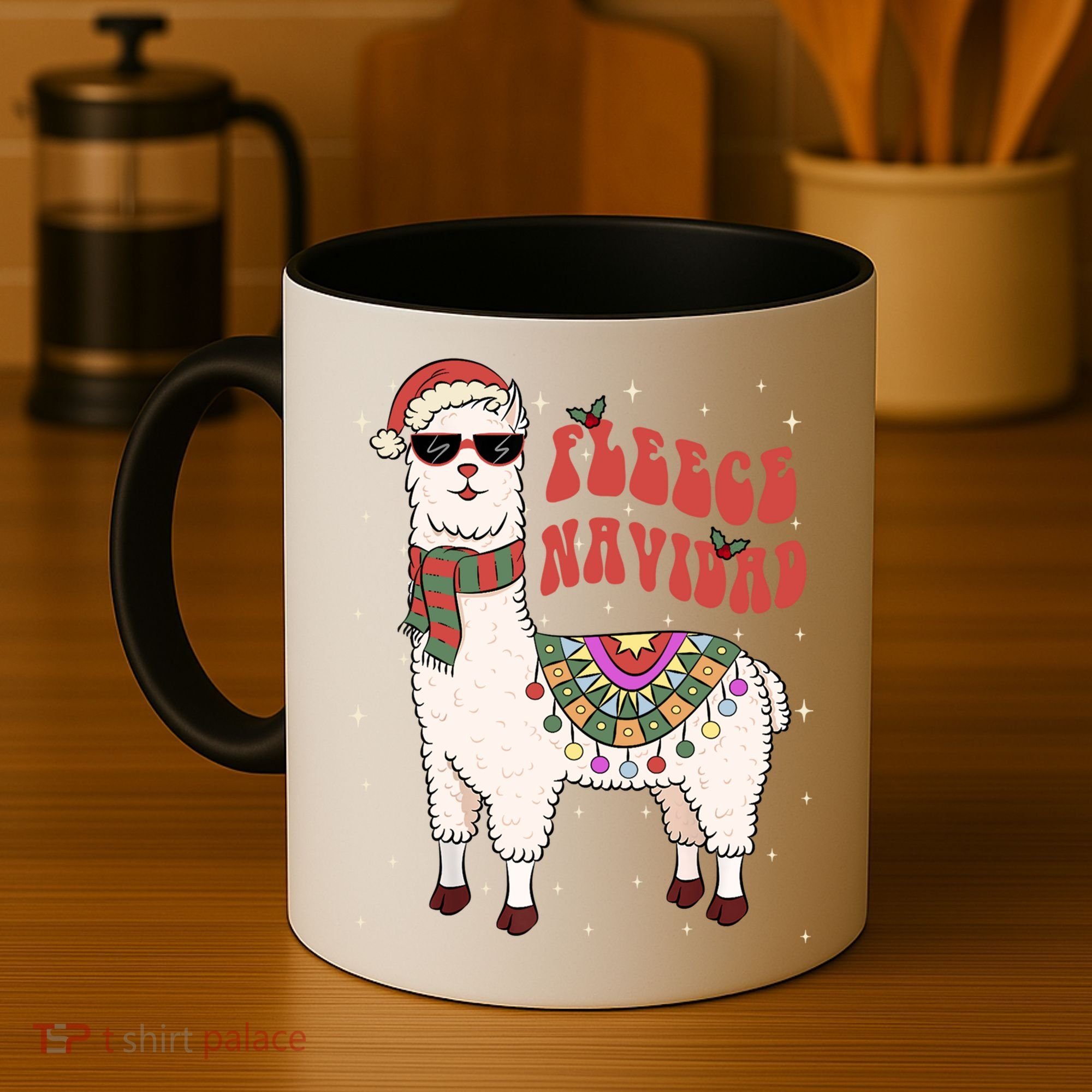 Fleece Feliz Navidad Llama Christmas Cute Xmas Gift Cool Gift Coffee Mug