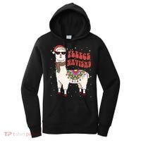 Fleece Feliz Navidad Llama Christmas Cute Xmas Gift Cool Gift Women's Hoodie thumb 0
