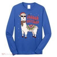 Fleece Feliz Navidad Llama Christmas Cute Xmas Gift Cool Gift Long Sleeve Shirt thumb 0