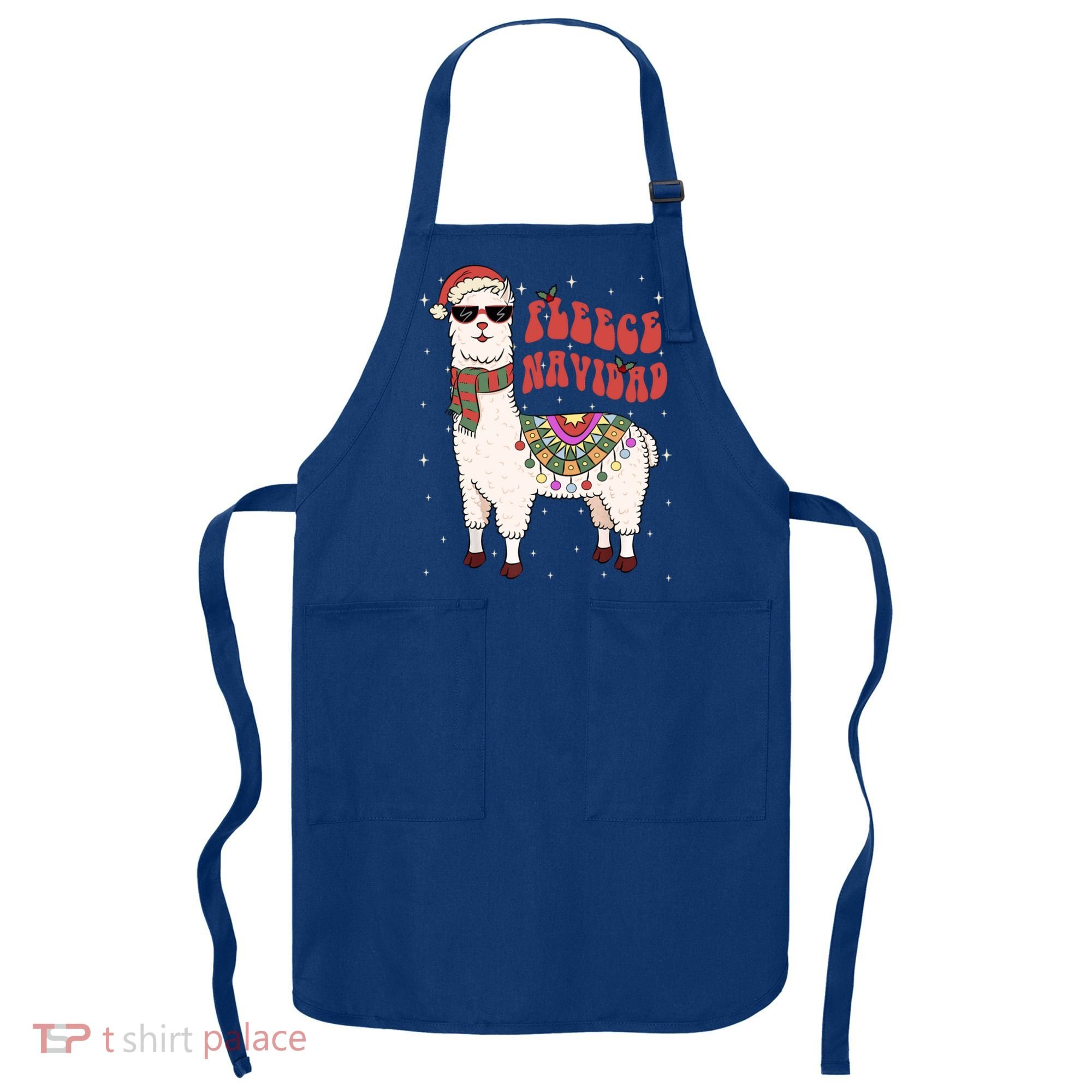 Fleece Feliz Navidad Llama Christmas Cute Xmas Gift Cool Gift Apron