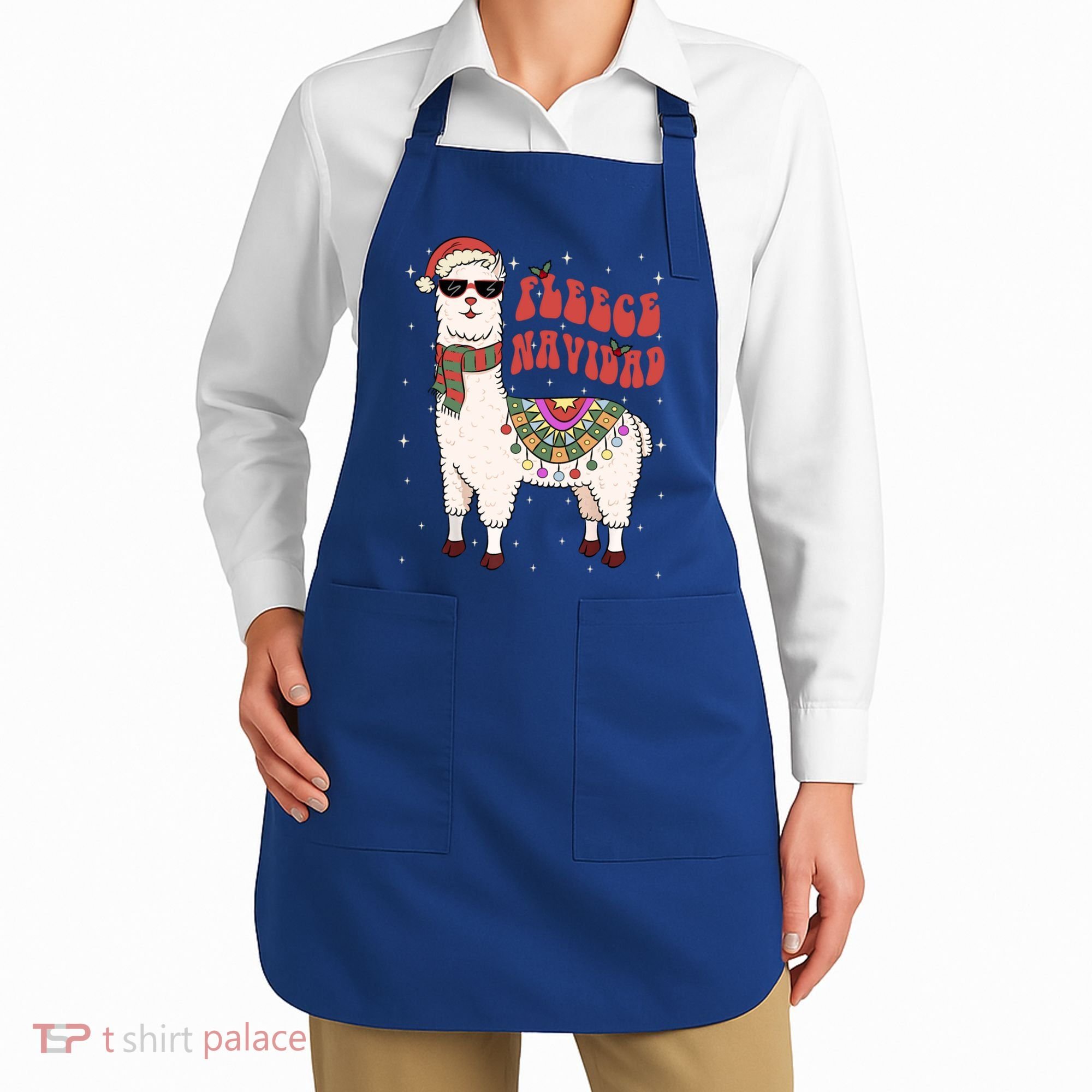 Fleece Feliz Navidad Llama Christmas Cute Xmas Gift Cool Gift Apron