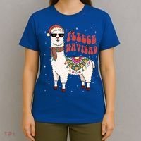 Fleece Feliz Navidad Llama Christmas Cute Xmas Gift Cool Gift T-Shirt thumb 4