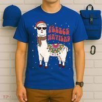 Fleece Feliz Navidad Llama Christmas Cute Xmas Gift Cool Gift T-Shirt thumb 6