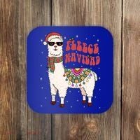 Fleece Feliz Navidad Llama Christmas Cute Xmas Gift Cool Gift Coaster thumb 0