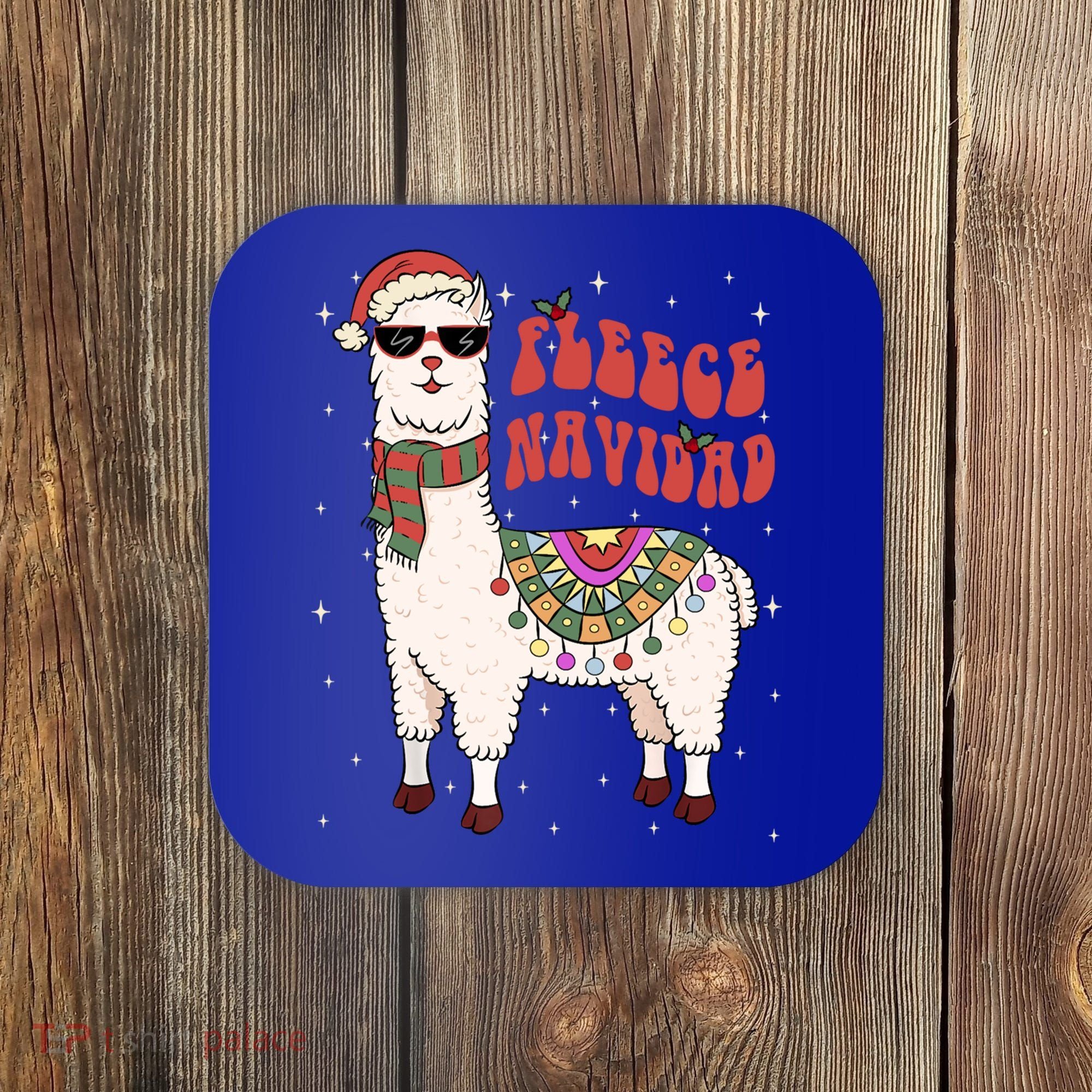 Fleece Feliz Navidad Llama Christmas Cute Xmas Gift Cool Gift Coaster