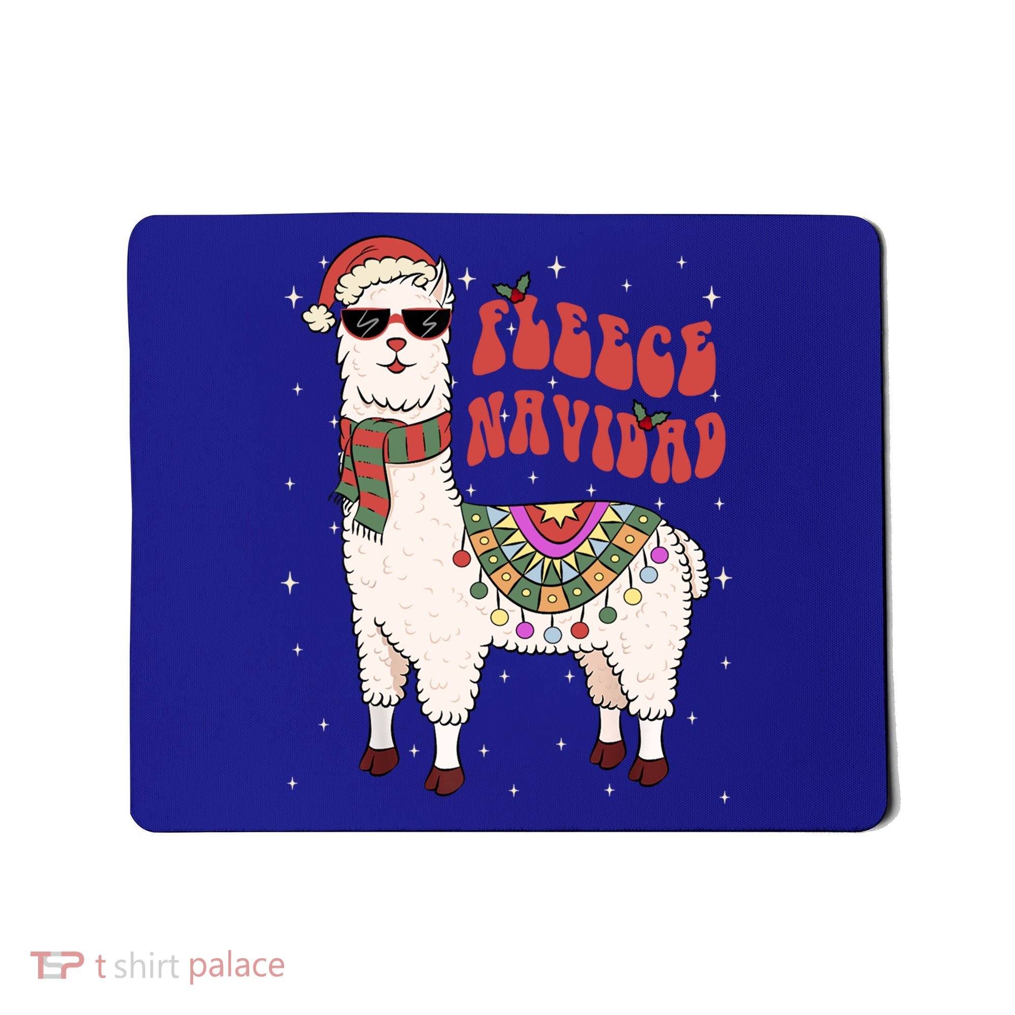 Fleece Feliz Navidad Llama Christmas Cute Xmas Gift Cool Gift Mousepad
