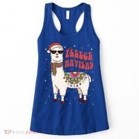 Fleece Feliz Navidad Llama Christmas Cute Xmas Gift Cool Gift Women's Tank Top thumb 0