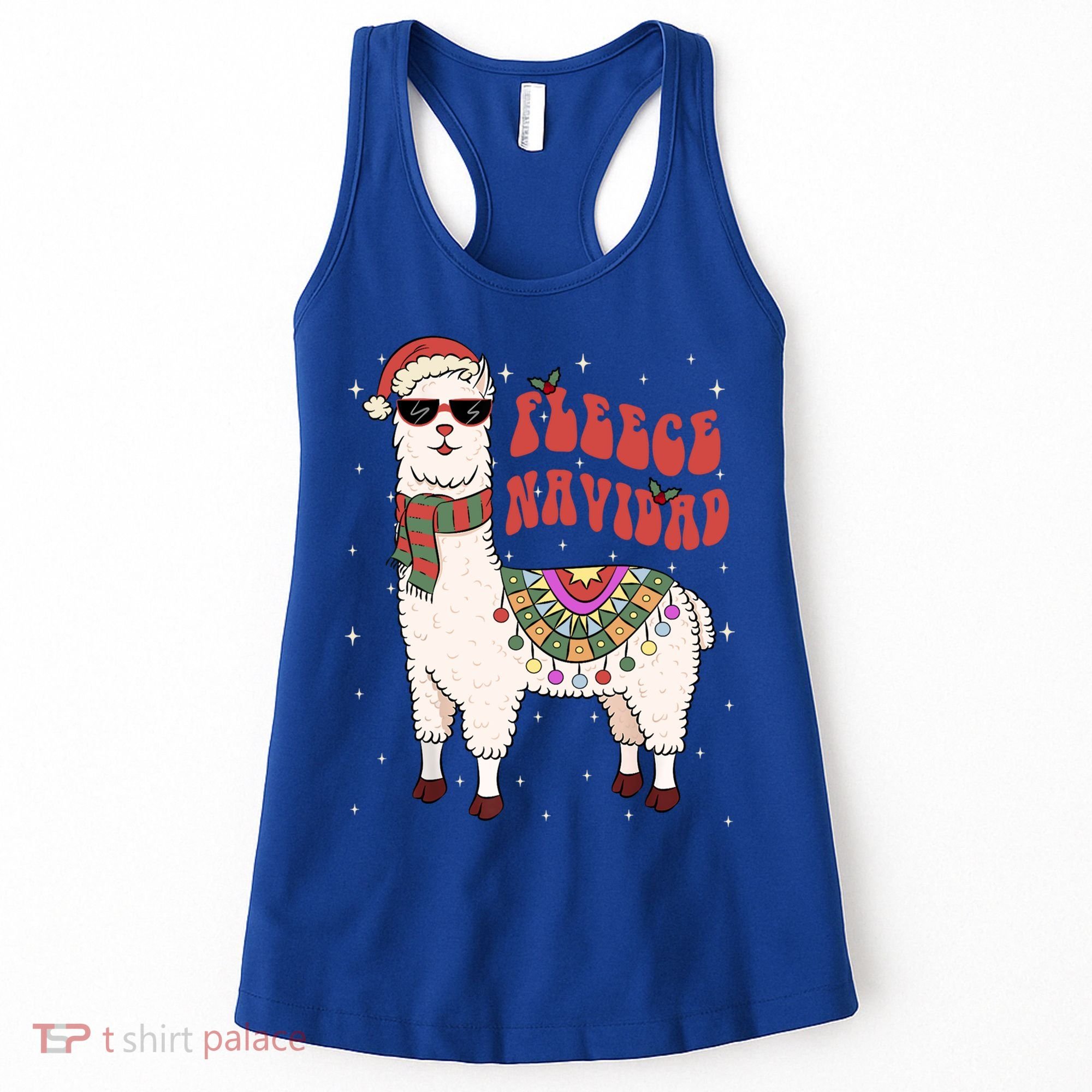 Fleece Feliz Navidad Llama Christmas Cute Xmas Gift Cool Gift Women's Tank Top